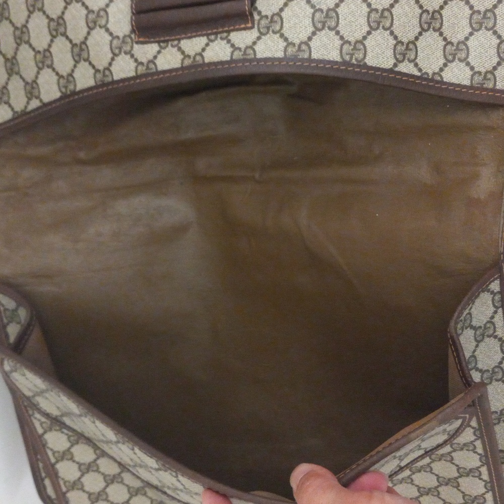 Authentic Vintage Gucci GG Monogram Supreme Sherry Web Ophidia Portfolio Laptop - Picture 10 of 11